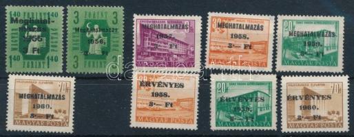 1955-1960 9 db Meghatalmazás és Érvényes bélyeg (7.400)