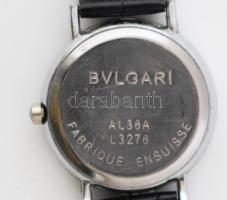 Bulgari női kvarc karóra, bőr szíjjal, elem nélkül. működik d: 32 mm