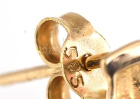 14K arany (Au) fülbevaló, gyönggyel, jelzett, br 1,5 g