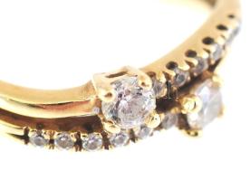 14K arany (Au) gyűrű, mesterséges kővel. Jelzett br 2,2 g m: 51