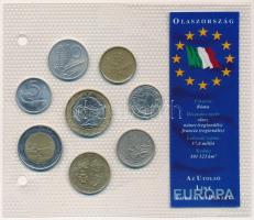 Olaszország 1953-1997. 5L-1000L (8xklf) "Európa utolsó pénzei" vákuumcsomagolt forgalmi érme összeállítás T:UNC-VF Italy 1953-1997. 5 Lire - 1000 Lire (8xdiff) "Europe's last coins" coin set in vacuum packing C:UNC-VF