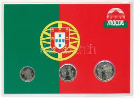 Makaó 1993. 10a - 50a (3xklf) aranyozott forgalmi összeállítás karton dísztokban T:UNC Macau 1993. 10 Avos - 50 Avos (3xdiff) gilt coin set in cardboard case C:UNC