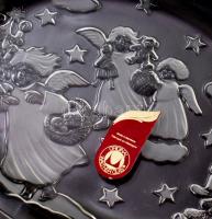 4 darab karácsonyi design üveg kínáló, hibátlan, d: 23 cm alatt