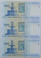 2009. 1000Ft "DC" (3x) sorszámkövető pár és egy ugrással sorszámkövető T:UNC