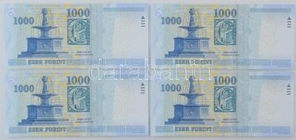 2009. 1000Ft "DB" (4x) sorszámkövetők T:UNC