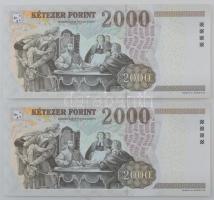 2007. 2000Ft (2x) sorszámkövetők "CB" T:UNC
