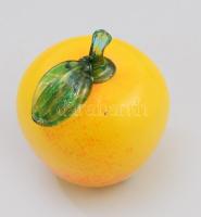 Murano üveg alma, jelzés nélkül, anyagában színezett, hibátlan, m: 8,5 cm