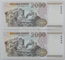 2007. 2000Ft (2x) sorszámkövetők "CB" T:UNC