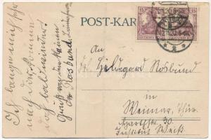 1920 Kézzel készült és festett képeslap / Hand-made and -painted art postcard (fa)