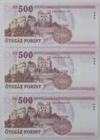 2008. 500Ft (3x) sorszámkövető pár és egy ugrással sorszámkövető "EA" T:UNC