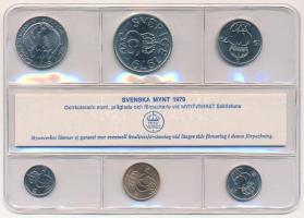 Svédország 1979. 5ö - 5K (6xklf) forgalmi sor fólia tokban T:UNC Sweden 1979. 5 Öre - 5 Kronor (6xdiff) coin set in foil case C:UNC