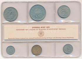 Svédország 1978. 5ö - 5K (6xklf) forgalmi sor fólia tokban T:UNC Sweden 1978. 5 Öre - 5 Kronor (6xdiff) coin set in foil case C:UNC