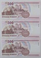 2013. 500Ft (3x) sorszámkövető pár és egy ugrással sorszámkövető "EA" T:AU