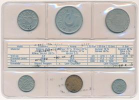 Svédország 1977. 5ö - 5K (6xklf) forgalmi sor fólia tokban T:UNC nyomtatott szöveg szennyeződés a to...