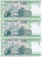 2006. 200Ft (3x) sorszámkövetők "FB" T:UNC