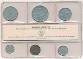 Svédország 1976. 5ö - 5K (6xklf) forgalmi sor fólia tokban T:UNC patina Sweden 1976. 5 Öre - 5 Kronor (6xdiff) coin set in foil case C:UNC patina