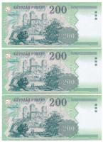 2006. 200Ft (3x) sorszámkövetők "FB" T:UNC