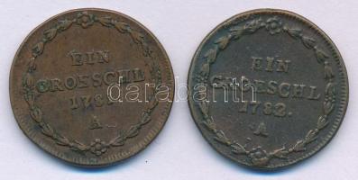 Csehország / Történelmi tartomány 1781A - 1782A 1gr Cu (2xklf) T:XF,VF patina Bohemia 1781A - 1782A 1 Gröschl Cu (2xdiff) C:XF,VF patina