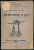 1885 Peresi-VErzeichnis über physikalische Instrumente und Apparate für den Unterricht an Lehranstalten, von Franz Steflitschek, sérült, 162p