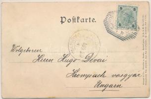 Traunkirchen mit Traunstein. Stengel Reliefkarte Emb. (EK)