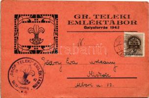 1942 Gróf Teleki emléktábor - Galya-forrás 1942, cserkésztábor. "Légy résen" / Hungarian b...