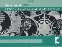 Portugália 2001. 1E - 200E (7xklf) forgalmi sor karton dísztokban T:UNC pici sérülés a kartonon Portugal 2001. 1 Escudos - 200 Escudos (7xdiff) circulation coin set in cardboard case C:UNC small error on the cardboard