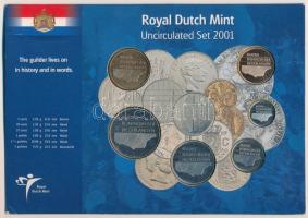 Hollandia 2001. 5c - 5G (6xklf) forgalmi sor karton tokban T:UNC a karton kicsit sérült Netherlands 2001. 5 Cents - 5 Gulden (6xdiff) circulating coin set in cardboard C:UNC small cardboard error