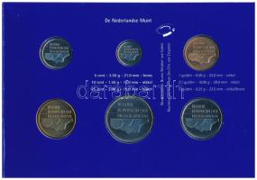 Hollandia 1999. 5c-5G (6xklf) az utolsó forgalmi sor az Euro bevezetése előtt, karton dísztokban, fó...