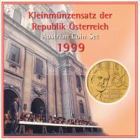 Ausztria 1999. 10gr-20Sch (6xklf) forgalmi sor karton díszlapon T:UNC Austria 1999. 10 Groschen - 20 Schilling (6xdiff) circulating coin set in cardboard C:UNC