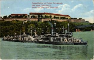 1915 Császári és Királyi Haditengerészet Dunaflottilla monitorjai Péterváradnál Újvidéken / K.u.k. Kriegsmarine Donauflottille bei Festung Peterwardein / Austro-Hungarian Navy river guard ships in Novi Sad (EK)