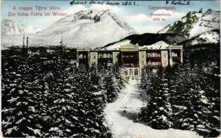 1911 Tátraszéplak, Tatranska Polianka, Westerheim (Magas-Tátra, Vysoké Tatry); a szanatórium télen / sanatorium in winter (EK)