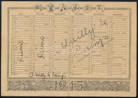 1945 Kártyanaptár, horoszkóppal, háborús bejegyzésekkel 15x10 cm