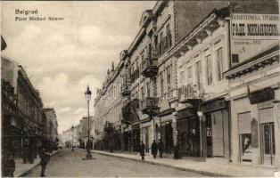 1916 Beograd, Belgrade; Fürst Michael Strasse / street, shop of Rade Michailovin (EK) + "K.u.k. Spitalszug No. 16."