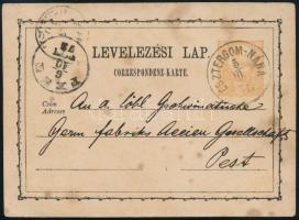 1873 2kr díjjegyes levelezőlap "ESZTERGOM-NÁNA" - Pest