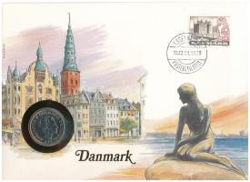 Dánia 1985. 1K felbélyegzett borítékban, bélyegzéssel, német nyelvű leírással T:UNC Denmark 1985. 1 Krone in envelope with stamp and cancellation, with German description C:UNC