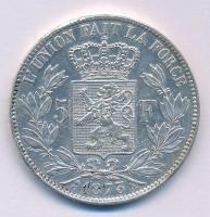 Belgium 1873. 5Fr Ag "II. Lipót" T:XF ph. Belgium 1873. 5 Francs Ag "Leopold II"...