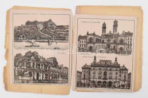 1896 Budapest nevezetességeit bemutató leporelló, szétesett