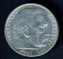 Német 3. Birodalom 1936A 5M Ag "Hindenburg" nagy h.k.-tel T:2- kis ph.