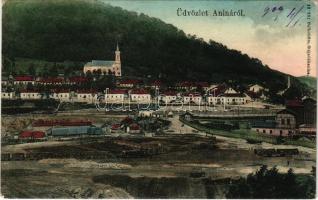 1909 Anina, Stájerlakanina, Stájerlak, Steierdorf; látkép, bánya, gyár, iparvasút. Hollschütz kiadása / general view, mine, factory, industrial railway (EK)