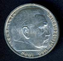 Német 3. Birodalom 1939B 5M Ag "Hindenburg" nagy h.k.-tel T:2 ph.