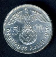 Német 3. Birodalom 1939B 5M Ag "Hindenburg" nagy h.k.-tel T:2 ph