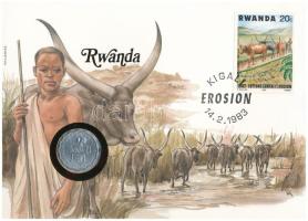 Ruanda 1970. 2Fr felbélyegzett borítékban, bélyegzéssel, német nyelvű leírással T:UNC Rwanda 1970. 2 Francs in envelope with stamp and cancellation, with German description C:UNC