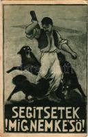 Segítsetek míg nem késő! Kiadja a "Szózat" Magyarország Területi Épségének Védelmi Ligája napilapja / Hungarian irredenta propaganda, Treaty of Trianon s: Krémer Amália (EK)