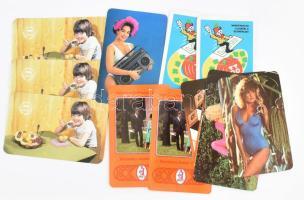1983-1987 Vegyes kártyanaptár tétel, duplumokkal, 13 db.