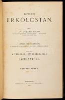 Dr. Müller Ernő: Katholikus erkölcstan. II. kötet. Fordította: A veszprémi növendékpapság Pázmányköre. Bp., 1877, Rudnyánszky. Bordázott gerincű félbőr kötés, gerinc sérült, kopottas állapotban.