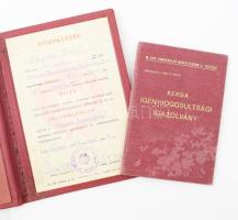 1965 Aranyoklevél. A Szegedi Tanárképző Főiskola díszoklevele tanár részére. + 1940 KERBA Katonai ellátásban részesülők betegellátási alapja igazolvány