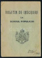 1946 Arad, román személyi igazolvány fénykép nélkül