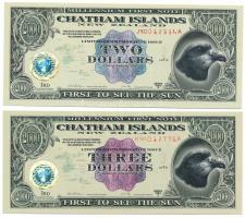 Új-Zéland / Chatham-szigetek 1999. 2$ + 3$ T:UNC New Zealand / Chatham Islands 1999. 2 Dollars + 3 Dollars C:UNC