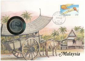 Malajzia 1987. 50s felbélyegzett borítékban, bélyegzéssel, német nyelvű leírással T:UNC Malaysia 1987. 50 Sen in envelope with stamp and cancellation, with German description C:UNC