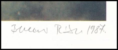 Bereznay Péter (1955-): Töredék (cím nélkül). Ofszet, papír jelzett, számozott (140/200). 20x20 cm. ...